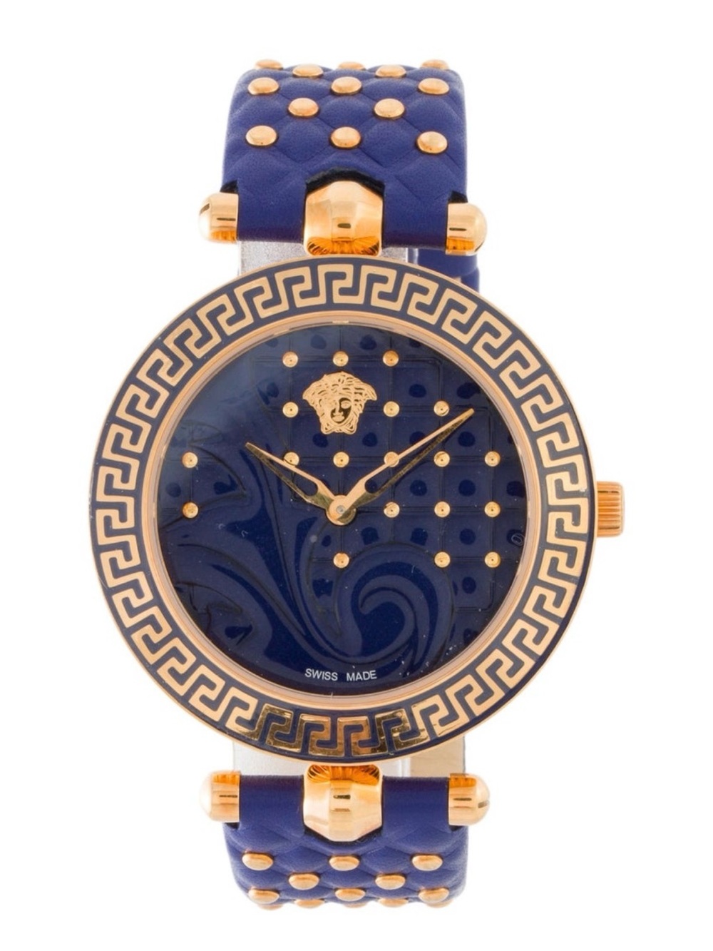 Versace Navy Blue & Gold Medusa-Accent Women's Watch - Picture 2 of 3